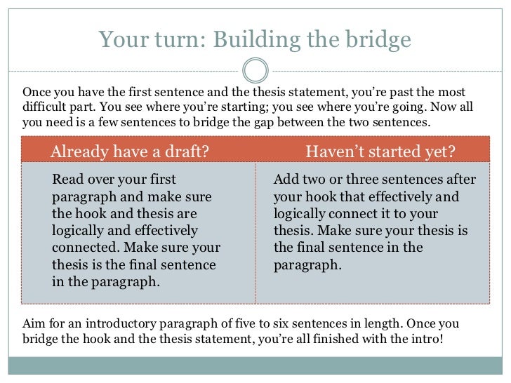 how to write a bridge paragraphs writing introductions lead bridge and thesis